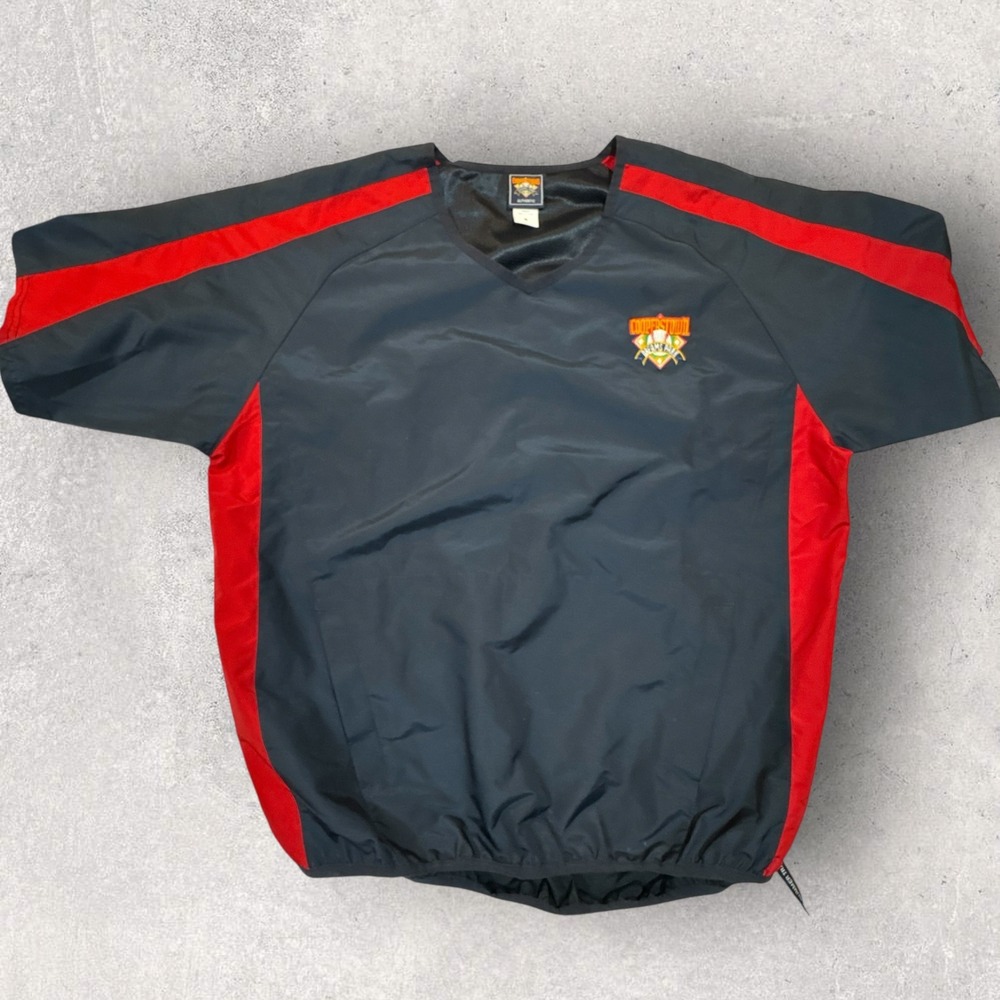 Cooperstown Dreams Park Batting Jacket NWOT Mens M Navy Red Pullover Windbreaker